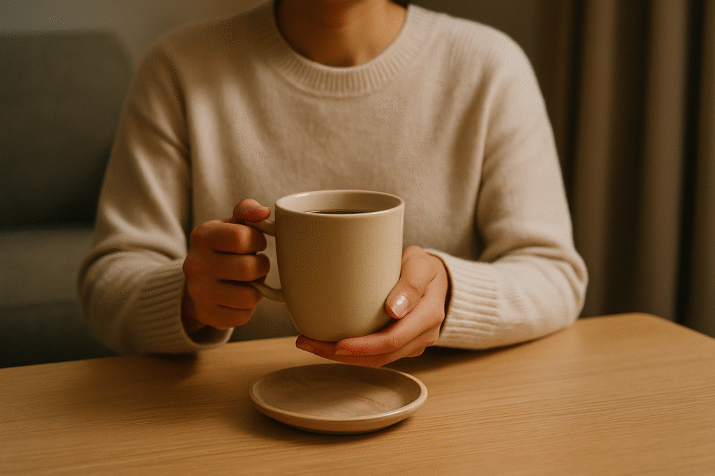 温かい飲み物を楽しむ夜