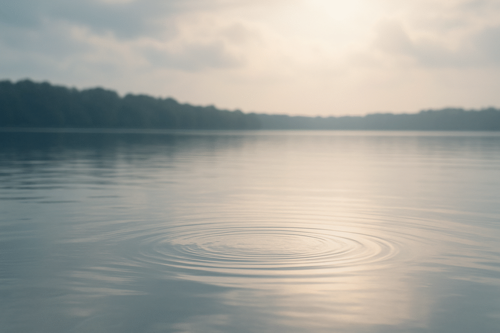 静かな湖に広がる波紋