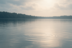 静かな湖に広がる波紋