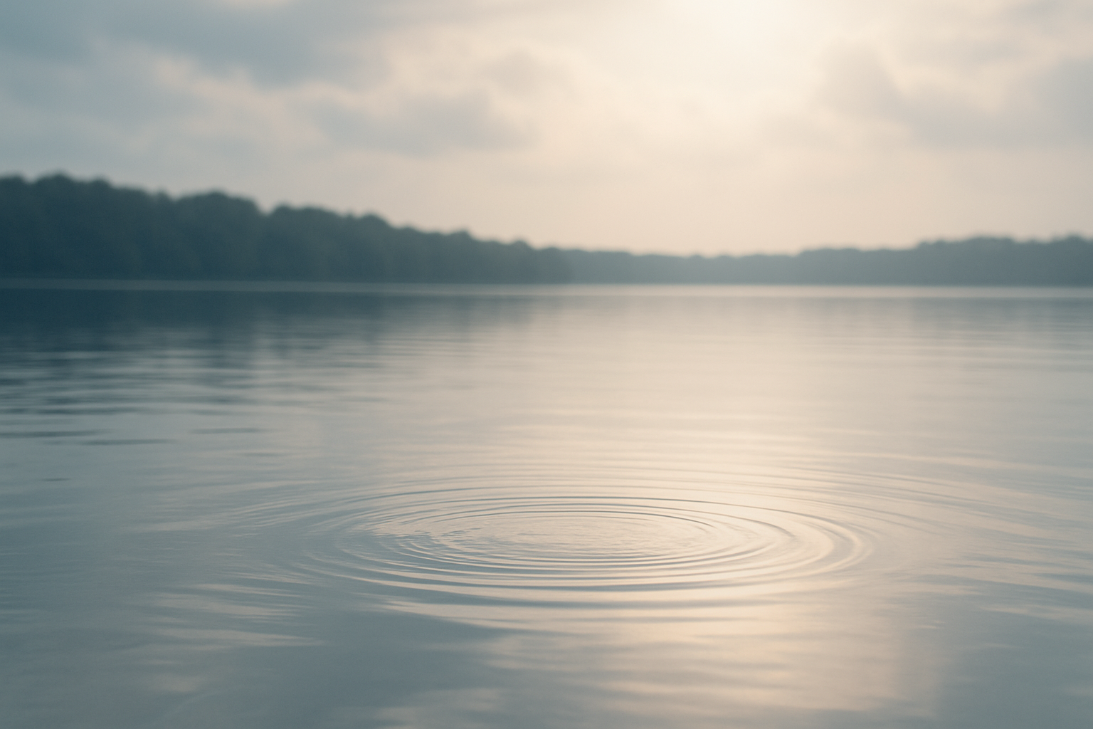 静かな湖に広がる波紋