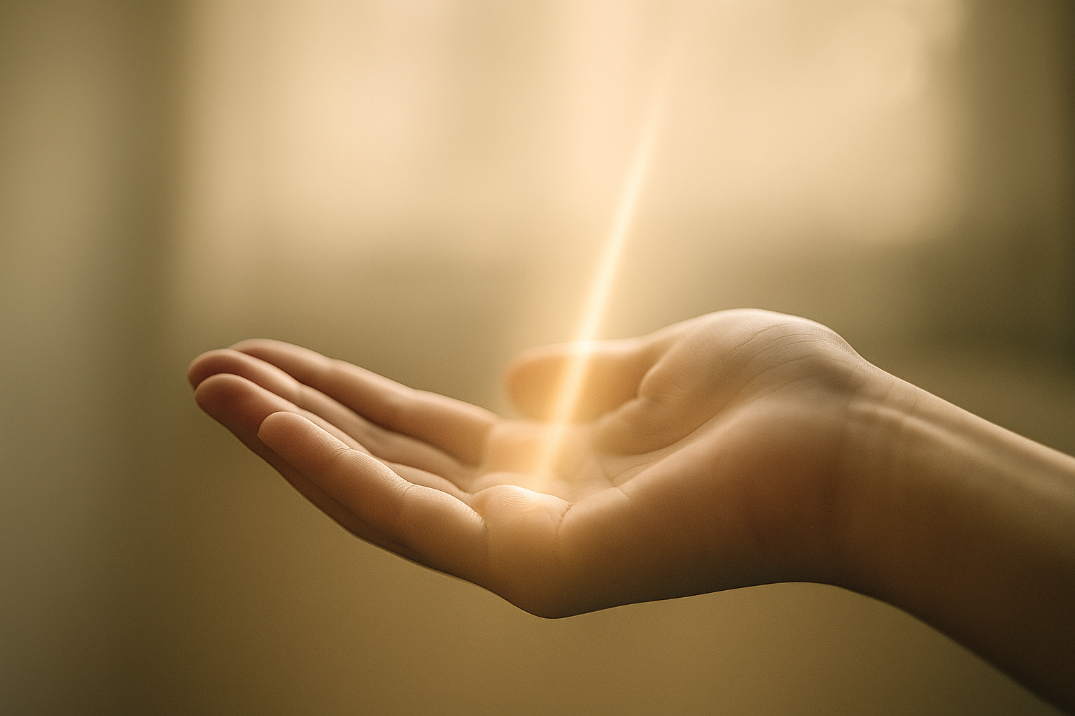 手のひらに差し込む光