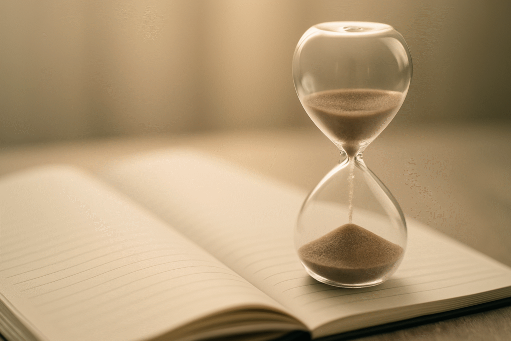 ノートと砂時計